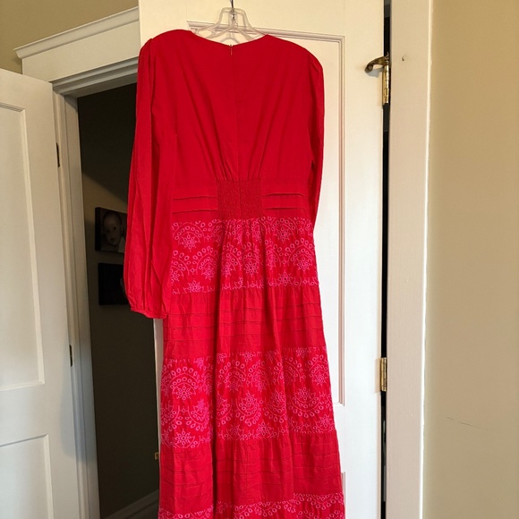 Tuckernuck POMANDER PLACE  Red Eyelet Lola Maxi Dress size M - Picture 1 of 4
